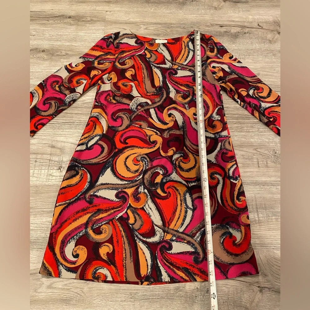 Anthropologie Maeve Shift Dress Print Red Pink Size Small - Picture 3 of 5